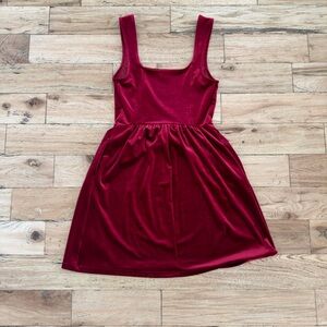 Old Navy Red Velvet Sweatheart Square Neckline Mini Dress